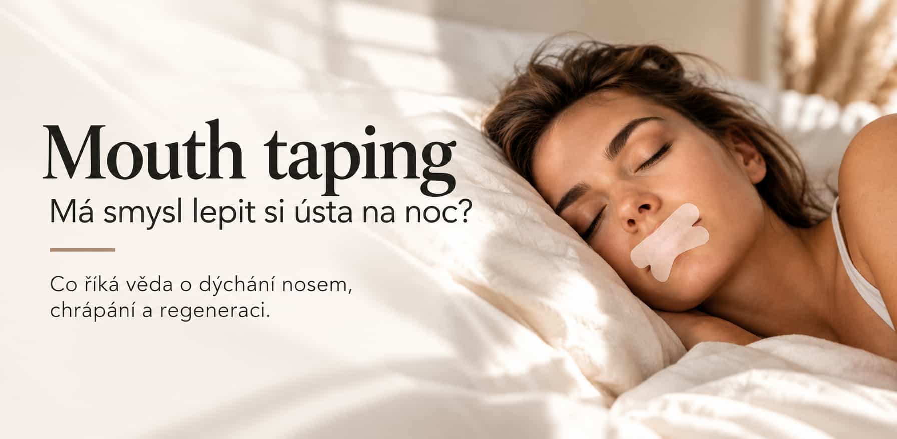Mouth taping: Má smysl lepit si ústa na noc? Co říká věda o dýchání nosem, chrápání a regeneraci
